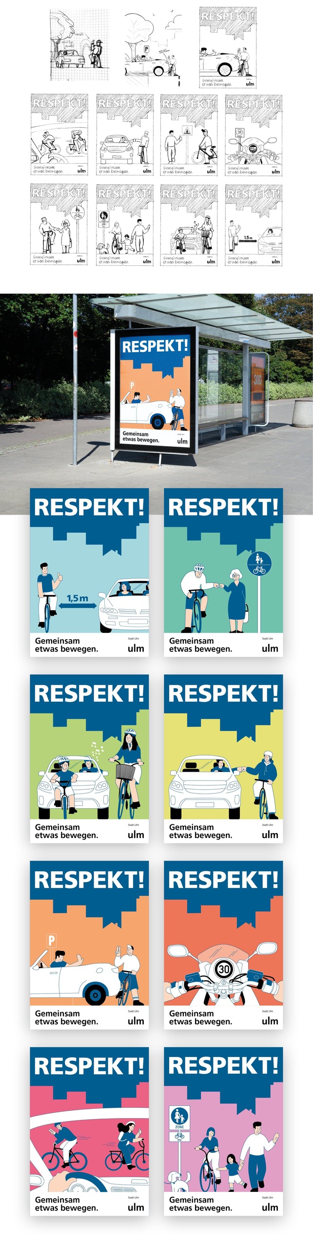 Stadt Ulm Respekt Kampagne Board